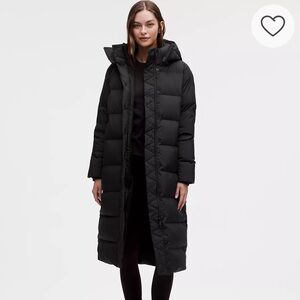 Lululemon Athletica 6 Black Wunder Puff Jacket Winter Coat Medium Long Down 600